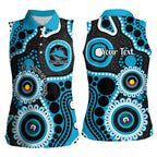 Sharks NAIDOC Week 2026 Personalised Women Sleeveless Polo Shirt 50 Years of Deadly Aboriginal Art