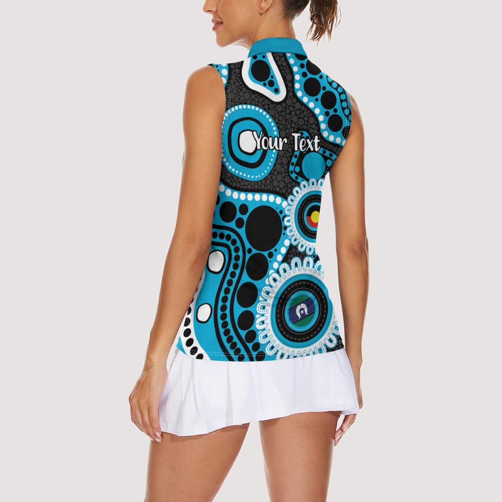 Sharks NAIDOC Week 2026 Personalised Women Sleeveless Polo Shirt 50 Years of Deadly Aboriginal Art
