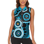 Sharks NAIDOC Week 2026 Personalised Women Sleeveless Polo Shirt 50 Years of Deadly Aboriginal Art