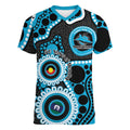 Sharks NAIDOC Week 2026 Personalised Women V-Neck T-Shirt 50 Years of Deadly Aboriginal Art