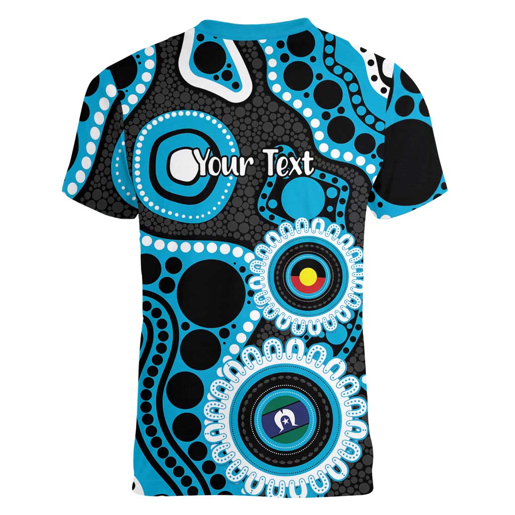 Sharks NAIDOC Week 2026 Personalised Women V-Neck T-Shirt 50 Years of Deadly Aboriginal Art