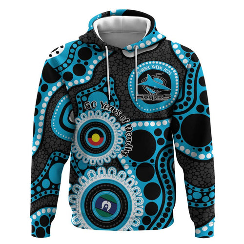 Sharks NAIDOC Week 2026 Personalised Zip Hoodie 50 Years of Deadly Aboriginal Art