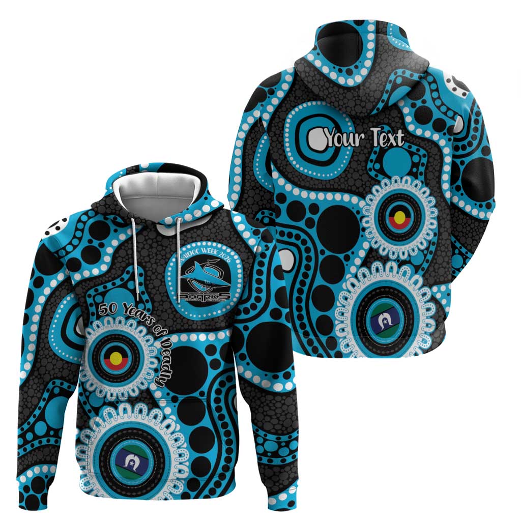 Sharks NAIDOC Week 2026 Personalised Zip Hoodie 50 Years of Deadly Aboriginal Art