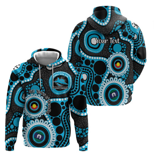 Sharks NAIDOC Week 2026 Personalised Zip Hoodie 50 Years of Deadly Aboriginal Art