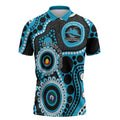 Sharks NAIDOC Week 2026 Personalised Zipper Polo Shirt 50 Years of Deadly Aboriginal Art