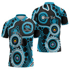 Sharks NAIDOC Week 2026 Personalised Zipper Polo Shirt 50 Years of Deadly Aboriginal Art