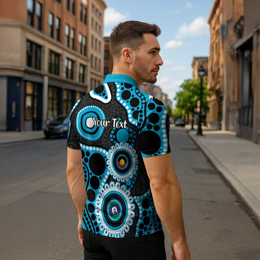 Sharks NAIDOC Week 2026 Personalised Zipper Polo Shirt 50 Years of Deadly Aboriginal Art