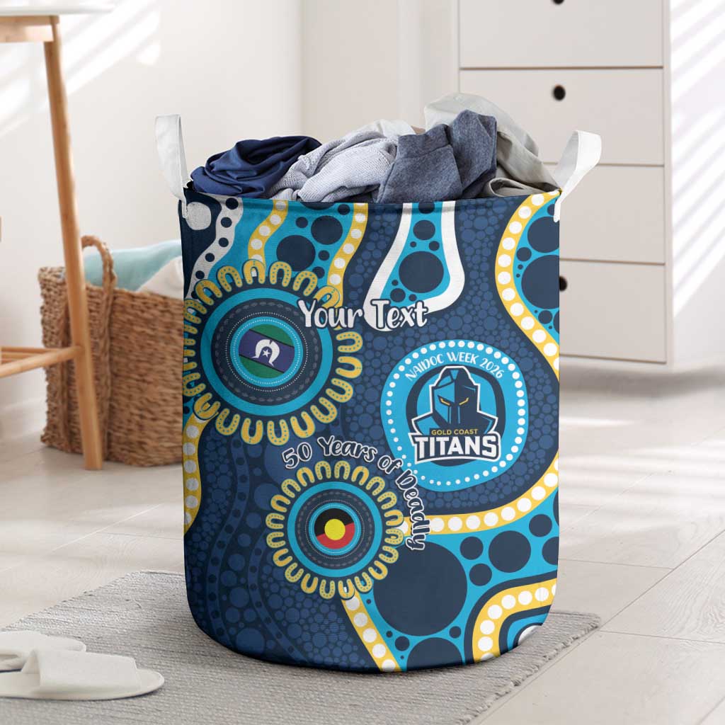 Titans NAIDOC Week 2026 Personalised Laundry Basket 50 Years of Deadly Aboriginal Art