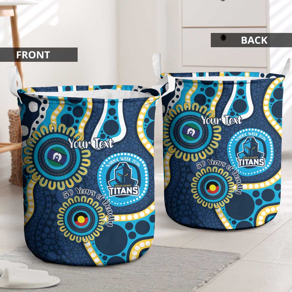 Titans NAIDOC Week 2026 Personalised Laundry Basket 50 Years of Deadly Aboriginal Art