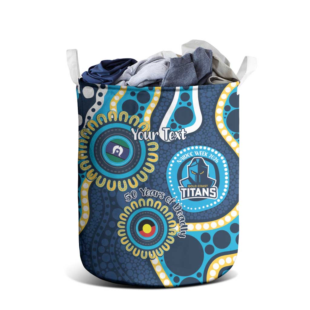 Titans NAIDOC Week 2026 Personalised Laundry Basket 50 Years of Deadly Aboriginal Art
