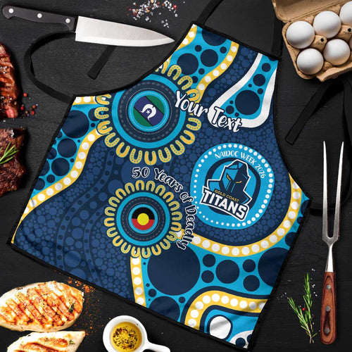 Titans NAIDOC Week 2026 Personalised Apron 50 Years of Deadly Aboriginal Art