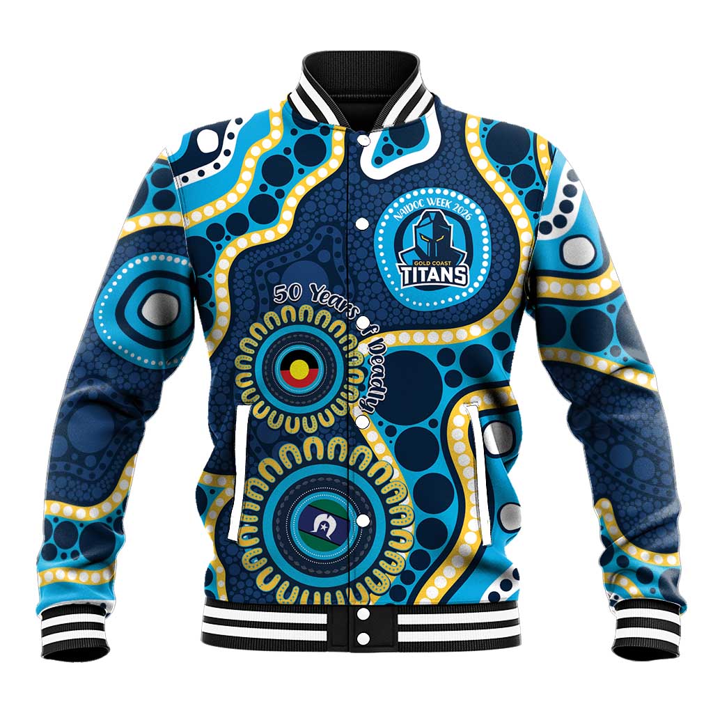 Titans NAIDOC Week 2026 Personalised Baseball Jacket 50 Years of Deadly Aboriginal Art