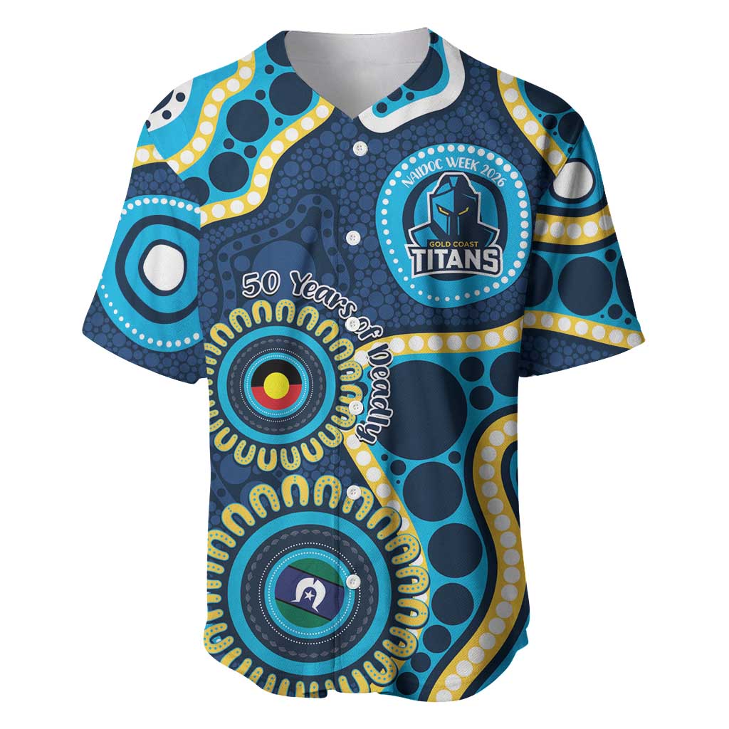 Titans NAIDOC Week 2026 Personalised Baseball Jersey 50 Years of Deadly Aboriginal Art