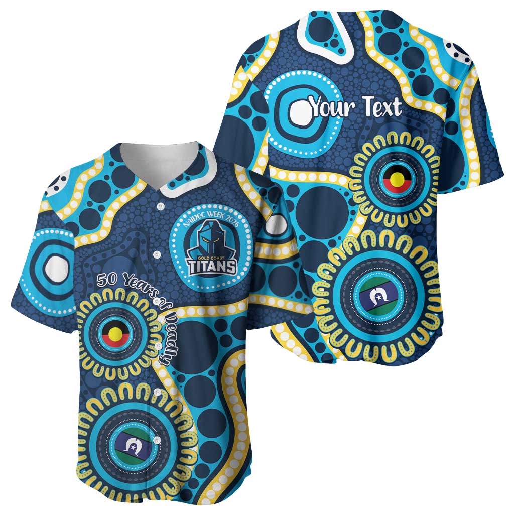 Titans NAIDOC Week 2026 Personalised Baseball Jersey 50 Years of Deadly Aboriginal Art