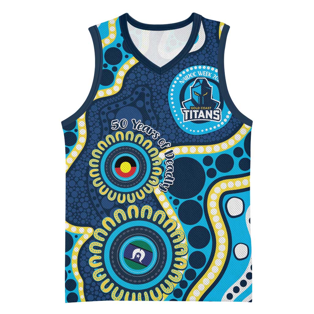 Titans NAIDOC Week 2026 Personalised Basketball Jersey 50 Years of Deadly Aboriginal Art