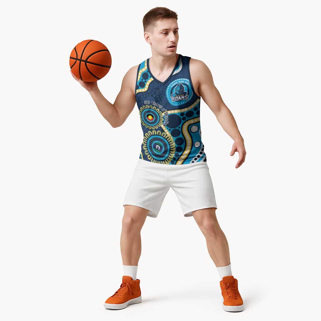 Titans NAIDOC Week 2026 Personalised Basketball Jersey 50 Years of Deadly Aboriginal Art