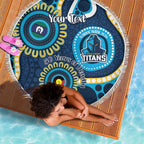 Titans NAIDOC Week 2026 Personalised Beach Blanket 50 Years of Deadly Aboriginal Art