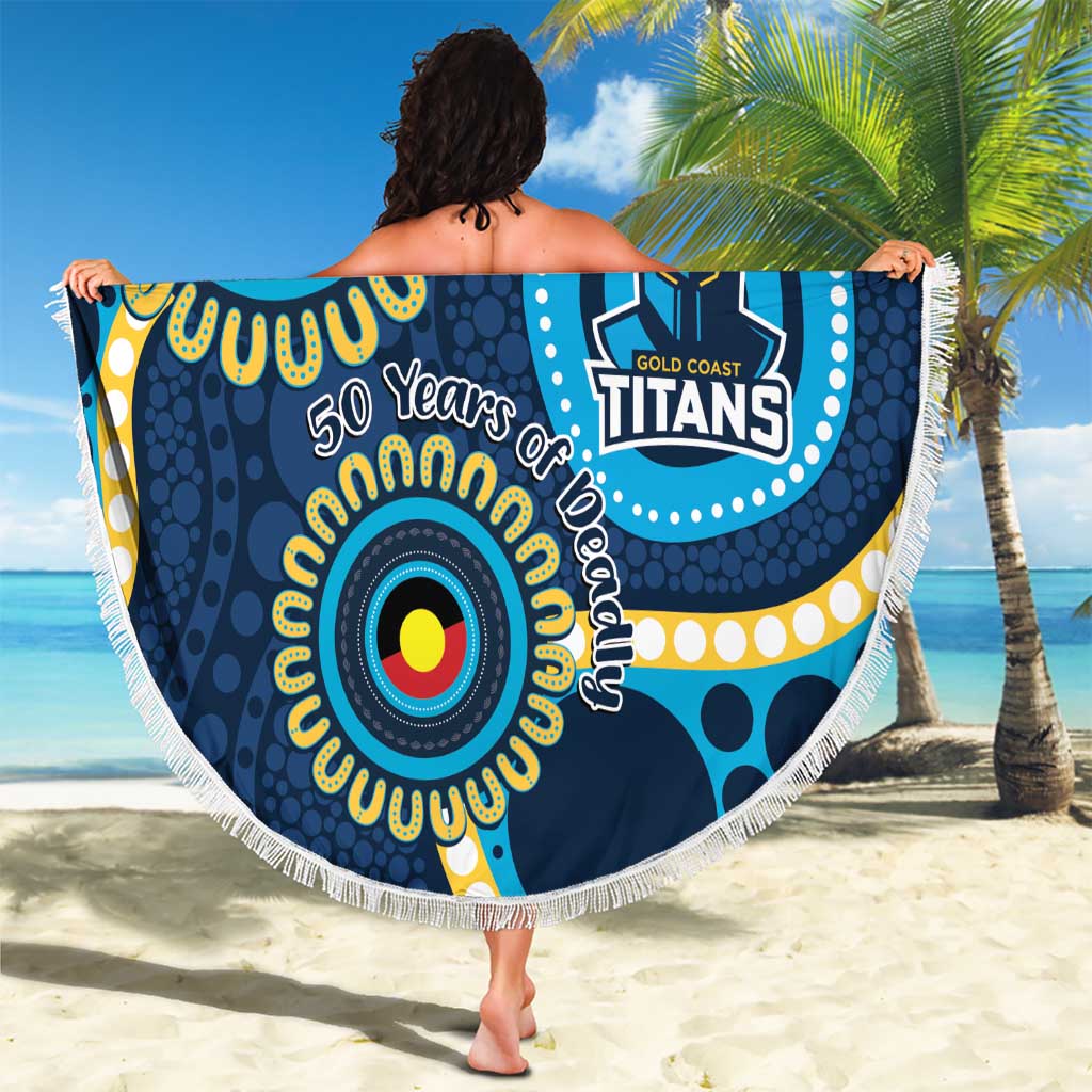 Titans NAIDOC Week 2026 Personalised Beach Blanket 50 Years of Deadly Aboriginal Art