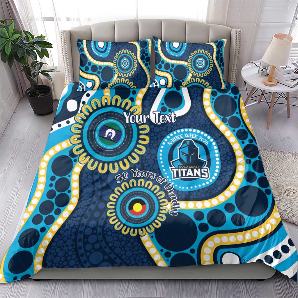 Titans NAIDOC Week 2026 Personalised Bedding Set 50 Years of Deadly Aboriginal Art