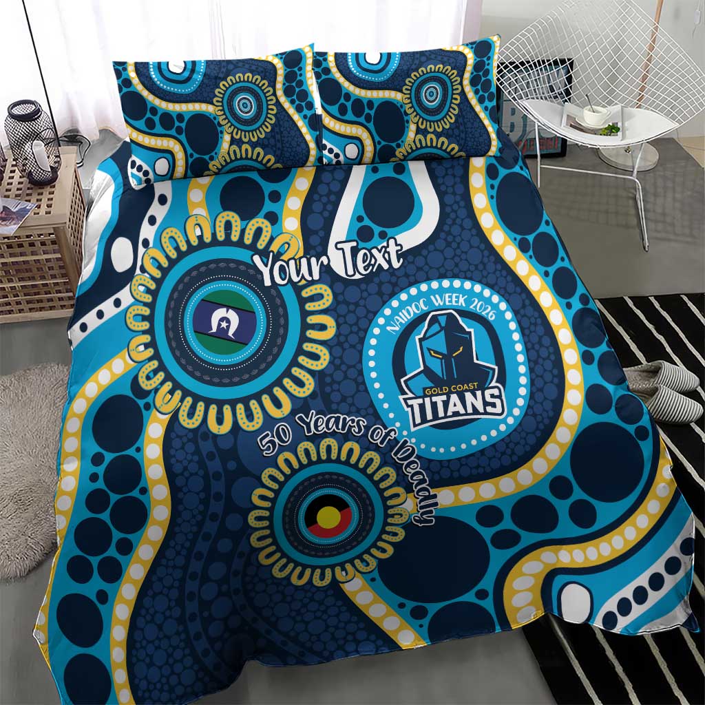 Titans NAIDOC Week 2026 Personalised Bedding Set 50 Years of Deadly Aboriginal Art