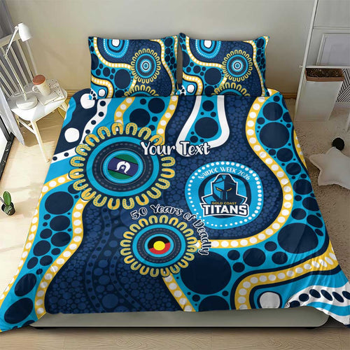 Titans NAIDOC Week 2026 Personalised Bedding Set 50 Years of Deadly Aboriginal Art