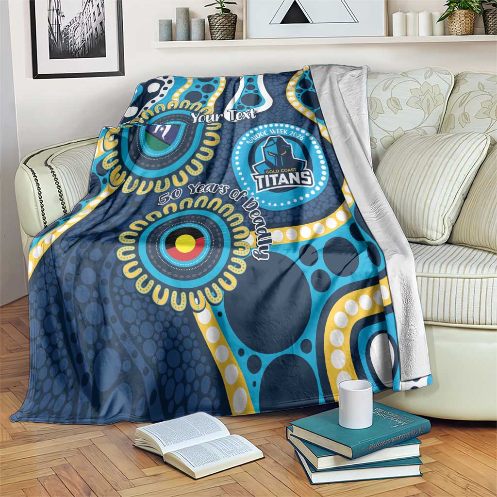 Titans NAIDOC Week 2026 Personalised Blanket 50 Years of Deadly Aboriginal Art