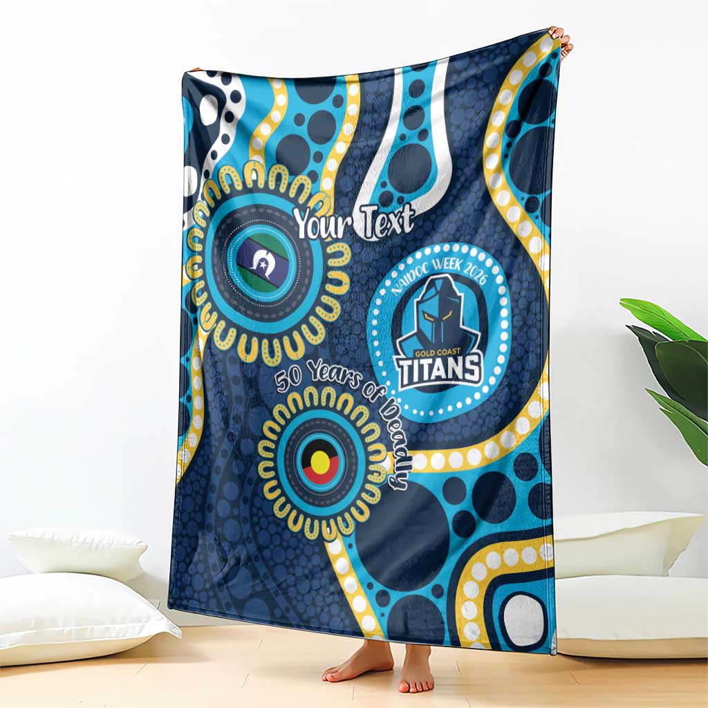 Titans NAIDOC Week 2026 Personalised Blanket 50 Years of Deadly Aboriginal Art