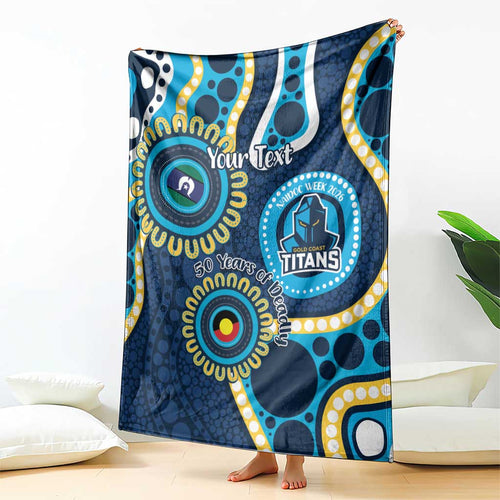 Titans NAIDOC Week 2026 Personalised Blanket 50 Years of Deadly Aboriginal Art