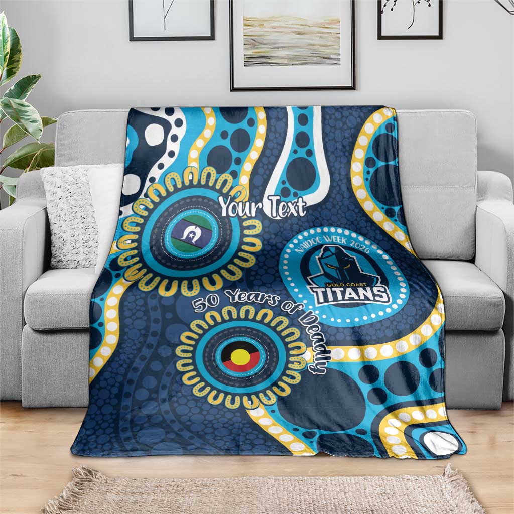 Titans NAIDOC Week 2026 Personalised Blanket 50 Years of Deadly Aboriginal Art