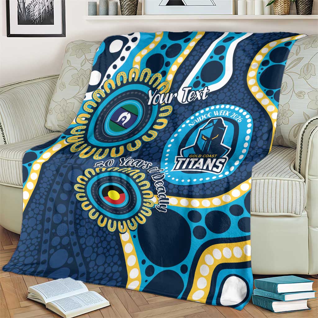Titans NAIDOC Week 2026 Personalised Blanket 50 Years of Deadly Aboriginal Art