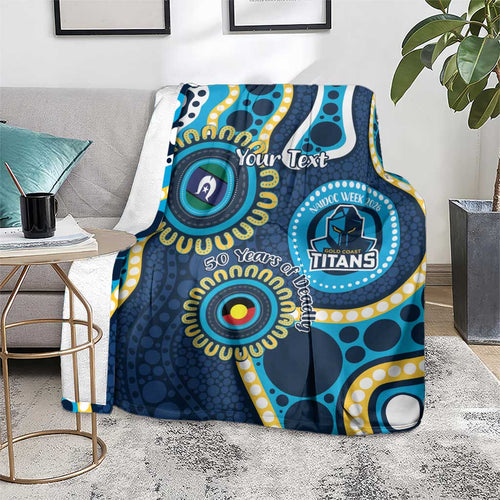 Titans NAIDOC Week 2026 Personalised Blanket 50 Years of Deadly Aboriginal Art