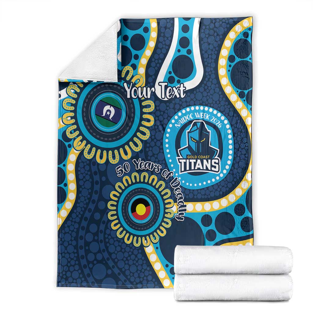 Titans NAIDOC Week 2026 Personalised Blanket 50 Years of Deadly Aboriginal Art