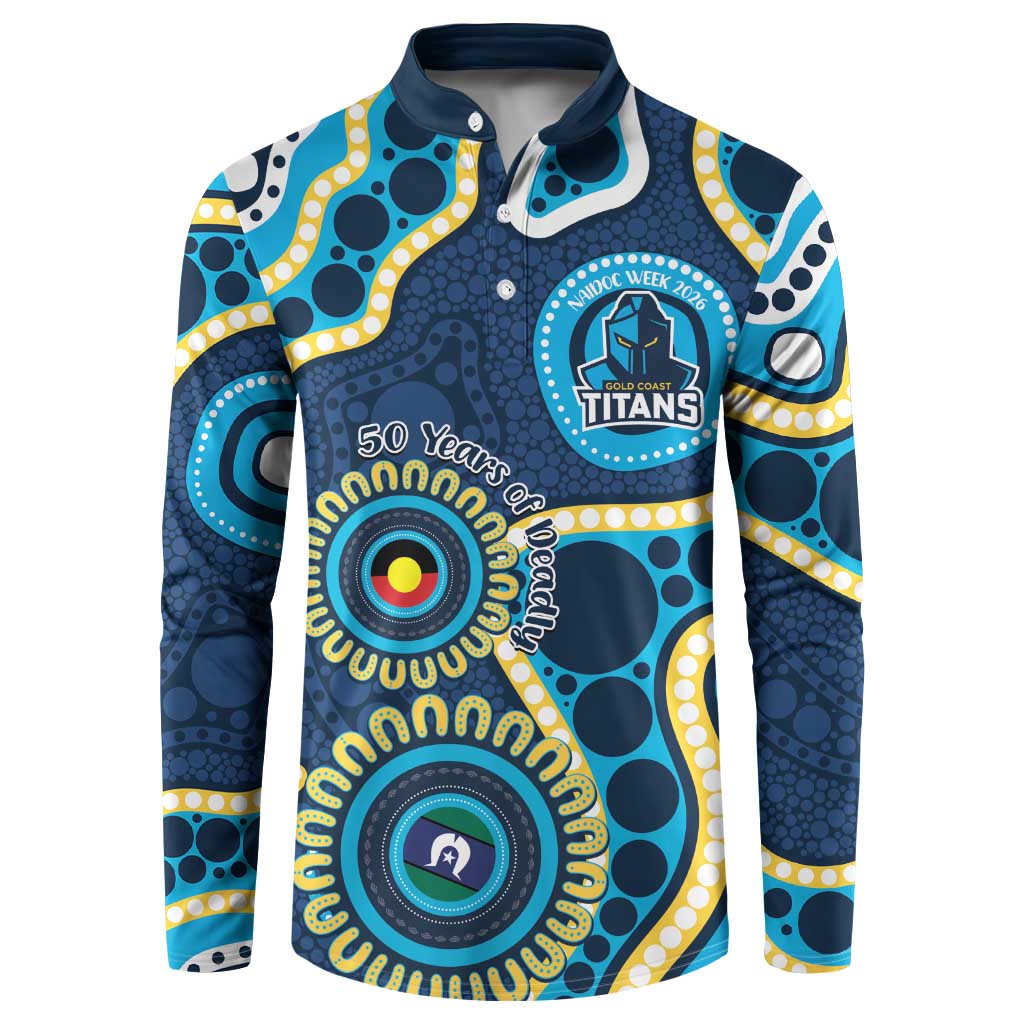Titans NAIDOC Week 2026 Personalised Button Sweatshirt 50 Years of Deadly Aboriginal Art
