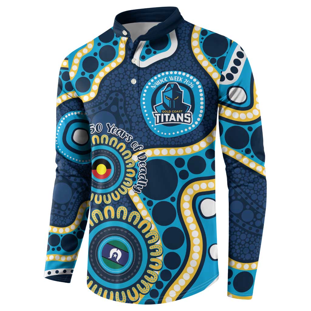Titans NAIDOC Week 2026 Personalised Button Sweatshirt 50 Years of Deadly Aboriginal Art