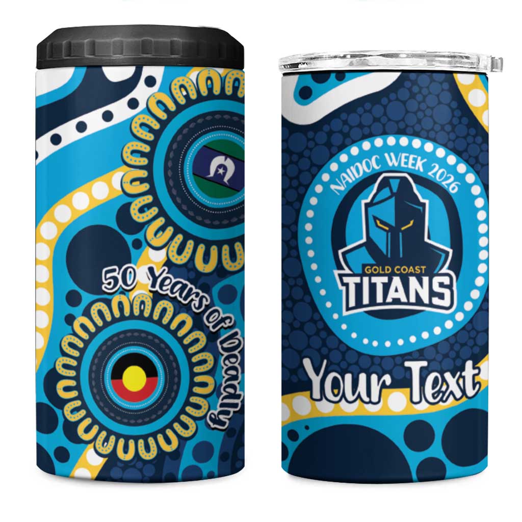 Titans NAIDOC Week 2026 Personalised 4 in 1 Can Cooler Tumbler 50 Years of Deadly Aboriginal Art