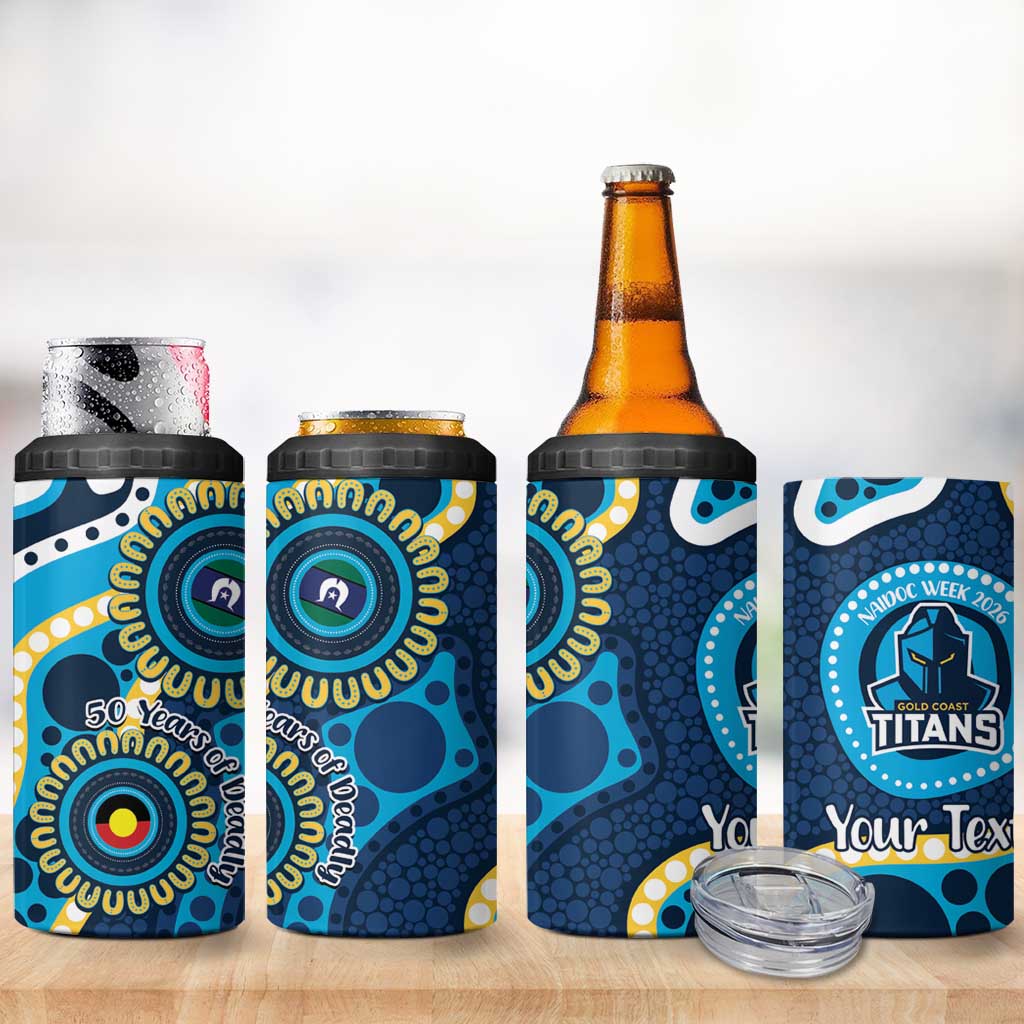 Titans NAIDOC Week 2026 Personalised 4 in 1 Can Cooler Tumbler 50 Years of Deadly Aboriginal Art