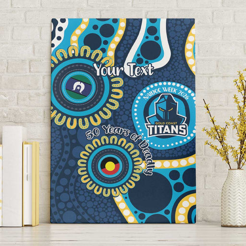 Titans NAIDOC Week 2026 Personalised Canvas Wall Art 50 Years of Deadly Aboriginal Art