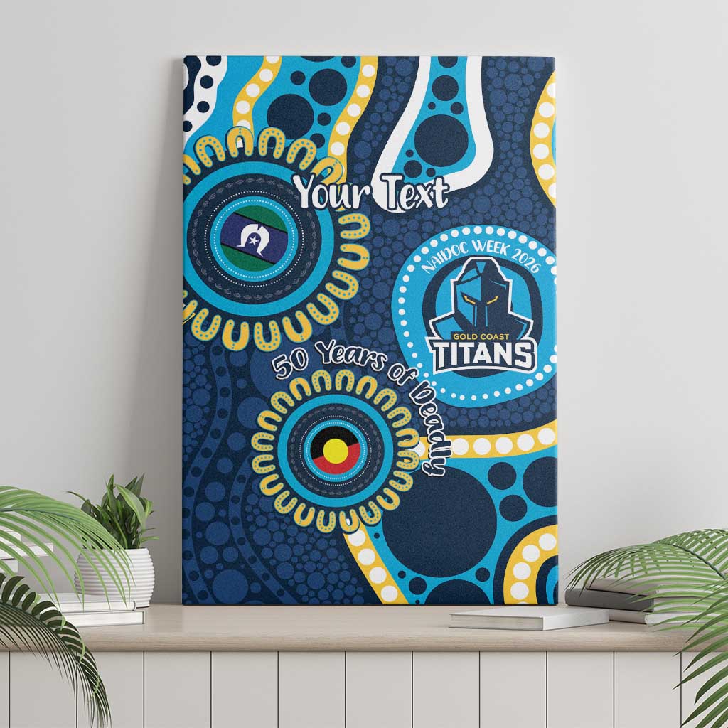 Titans NAIDOC Week 2026 Personalised Canvas Wall Art 50 Years of Deadly Aboriginal Art