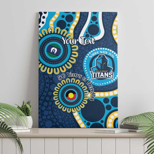 Titans NAIDOC Week 2026 Personalised Canvas Wall Art 50 Years of Deadly Aboriginal Art