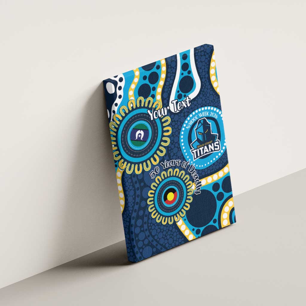 Titans NAIDOC Week 2026 Personalised Canvas Wall Art 50 Years of Deadly Aboriginal Art