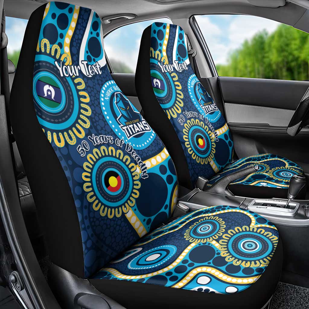 Titans NAIDOC Week 2026 Personalised Car Seat Cover 50 Years of Deadly Aboriginal Art