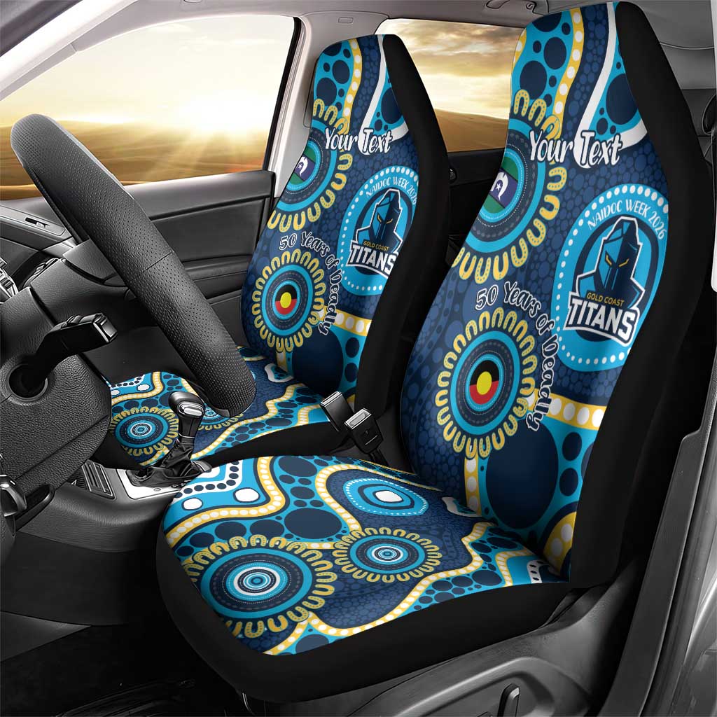 Titans NAIDOC Week 2026 Personalised Car Seat Cover 50 Years of Deadly Aboriginal Art