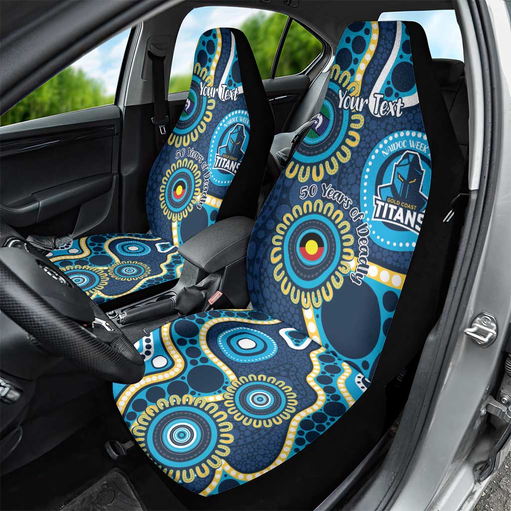 Titans NAIDOC Week 2026 Personalised Car Seat Cover 50 Years of Deadly Aboriginal Art