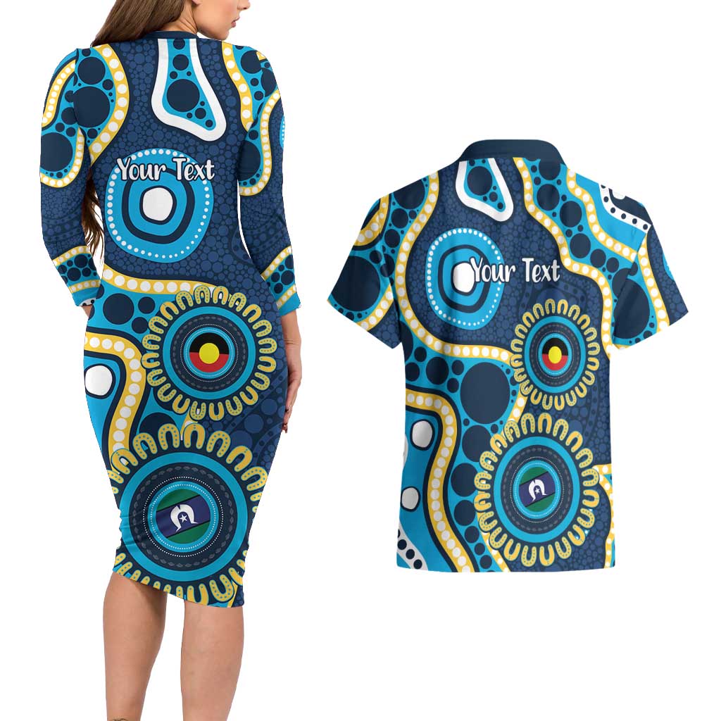 Titans NAIDOC Week 2026 Personalised Couples Matching Long Sleeve Bodycon Dress and Hawaiian Shirt 50 Years of Deadly Aboriginal Art