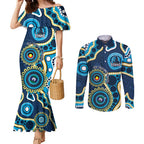 Titans NAIDOC Week 2026 Personalised Couples Matching Mermaid Dress and Long Sleeve Button Shirt 50 Years of Deadly Aboriginal Art
