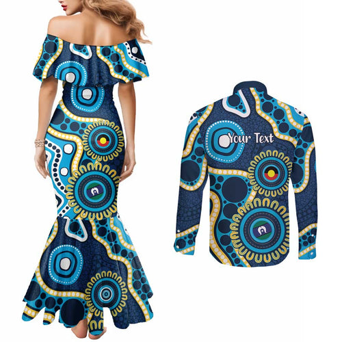 Titans NAIDOC Week 2026 Personalised Couples Matching Mermaid Dress and Long Sleeve Button Shirt 50 Years of Deadly Aboriginal Art