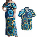 Titans NAIDOC Week 2026 Personalised Couples Matching Off Shoulder Maxi Dress and Hawaiian Shirt 50 Years of Deadly Aboriginal Art