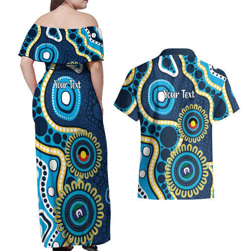 Titans NAIDOC Week 2026 Personalised Couples Matching Off Shoulder Maxi Dress and Hawaiian Shirt 50 Years of Deadly Aboriginal Art