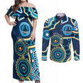 Titans NAIDOC Week 2026 Personalised Couples Matching Off Shoulder Maxi Dress and Long Sleeve Button Shirt 50 Years of Deadly Aboriginal Art