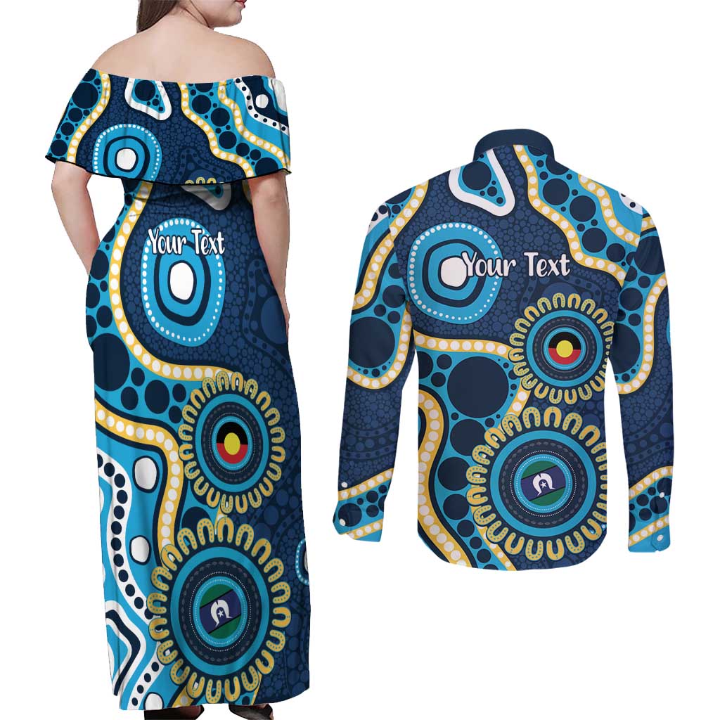 Titans NAIDOC Week 2026 Personalised Couples Matching Off Shoulder Maxi Dress and Long Sleeve Button Shirt 50 Years of Deadly Aboriginal Art